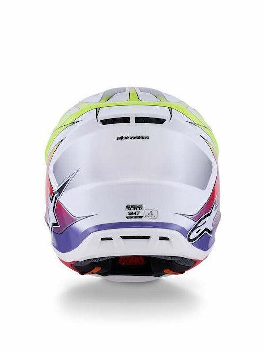 Alpinestars S-M7 Fuse White Gloss Κράνος Μηχανής Motocross ECE 22.06