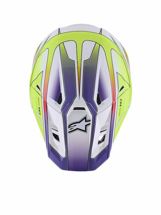 Alpinestars S-M7 Fuse White Gloss Κράνος Μηχανής Motocross ECE 22.06