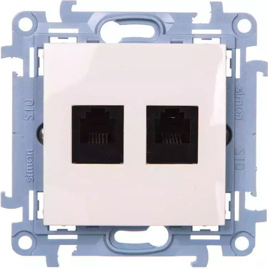 Kontakt-Simon Complete Double Telephone Socket Beige wc-t2xxxxx-01-41xx