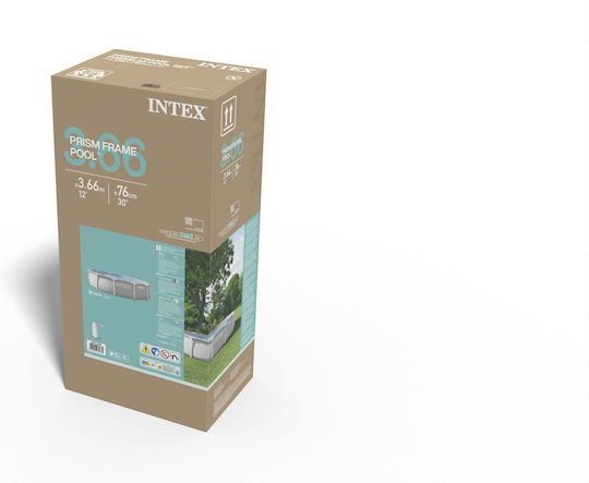 Intex Prism Frame Runde Schwimmbecken mit Metallic-Rahmen 366x76cm
