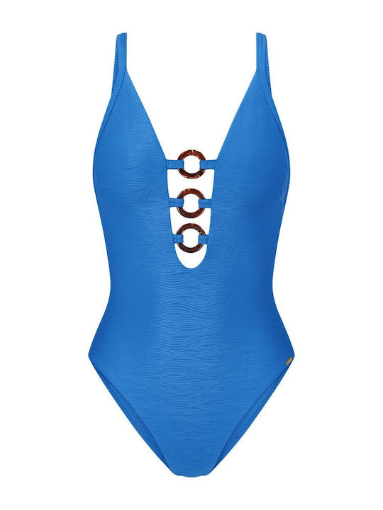 Costum de Baie Întreg Albastru Deschis