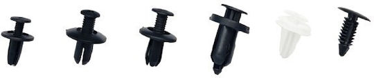 Autoline Set Car Body Clips 100 Pieces Black White Plastic Pp