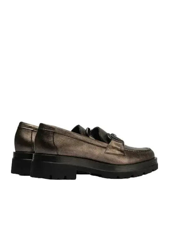 Women's Loafers In Gold Colour