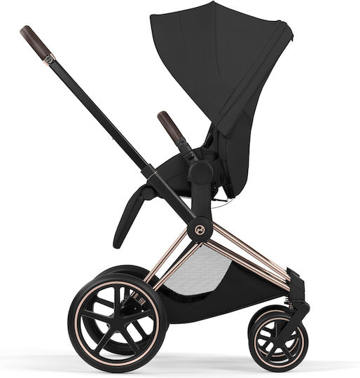 Cybex Priam Comfort Ρυθμιζόμενο Καρότσι 2 σε 1 Kατάλληλο για Nεογέννητο Sepia Black / Rosegold 12.9kg
