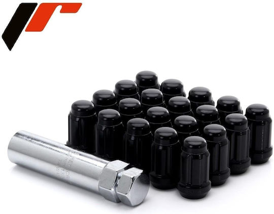 Ατσάλινα Παξιμαδια Japan Racing Jn2 M12 X 1.25 20 Τμχ Μαύρα Jn2s-12125bk