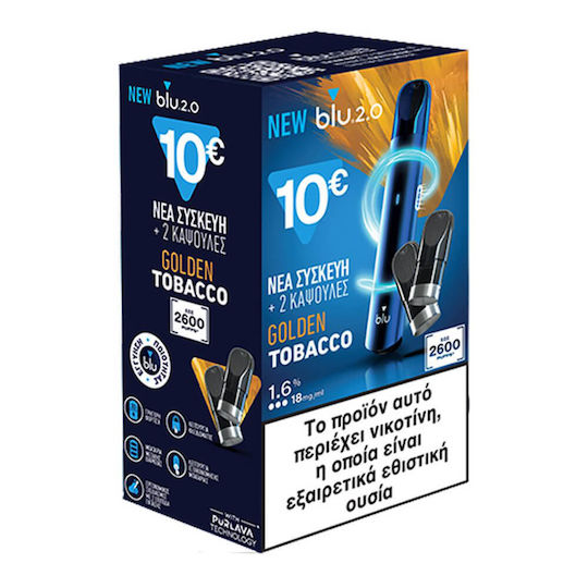 2.0 Devise Golden Tobacco Einweg-E-Zigaretten Tobacco 18mg Blauer