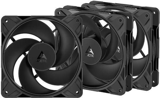 Arctic P12 Pro Reverse Blade Case Fan 120mm (3000rpm / 73cfm) Without LED Lighting and 4-Pin PWM Connection 3pcs