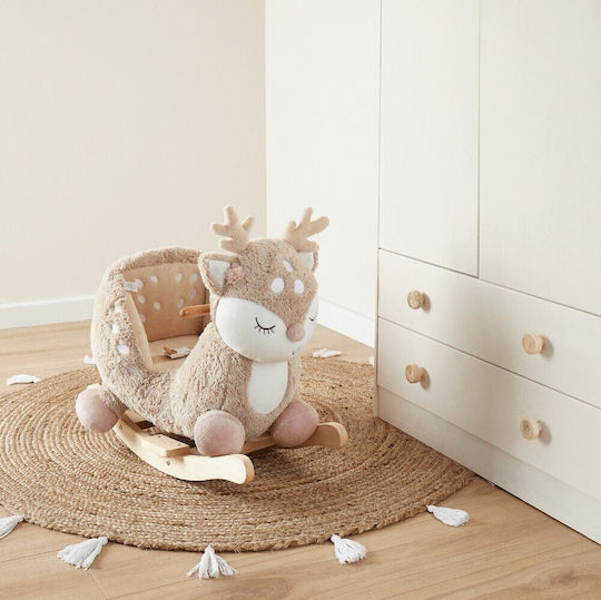Bieco Fabric Rocking Toy Deer for 9+ months with Max Load Capacity 26kg Brown