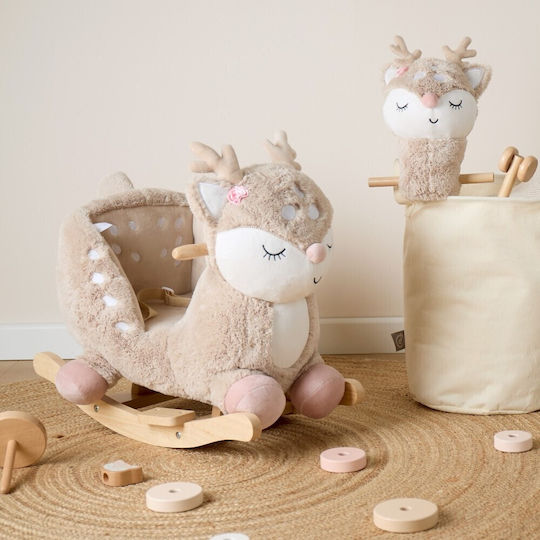 Bieco Fabric Rocking Toy Deer for 9+ months with Max Load Capacity 26kg Brown