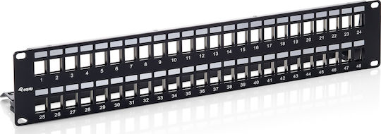 Equip Panou Patch Keystone pentru Rack 1U 19" 48 Porturi cat6a Negru
