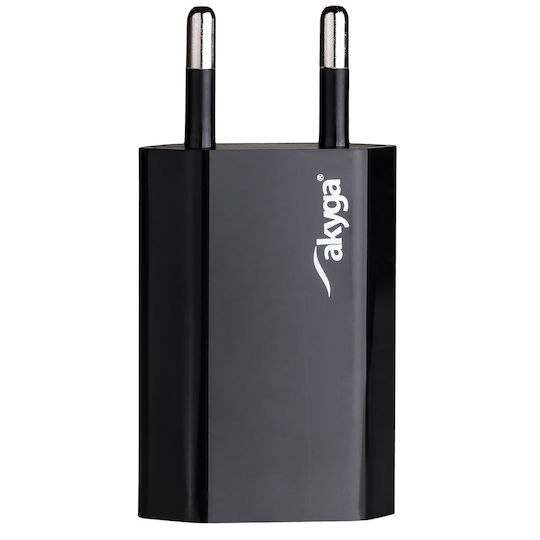 Akyga Charger Without Cable with USB-A Port 5W Blacks (AK-CH-03WH)