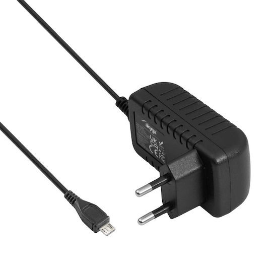 Akyga Charger with Built-in Cable micro USB 10W Blacks (AK-TB-23)