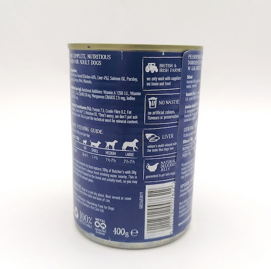 Butcher's Pet Care Wet Dog Food in Cans with Chicken and Liver Gluten Free 400g