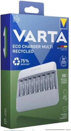 Varta Eco Charger Multi Recycled USB 8 Batteries Ni-MH Size AA/AAA in Gray color
