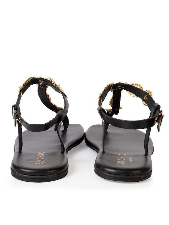 Sandale Casual Damă Din Piele Negre