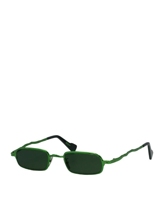 Kuboraum Z18-hb/f Unisex Sunglasses With Green Metallic Frame And Green Lens