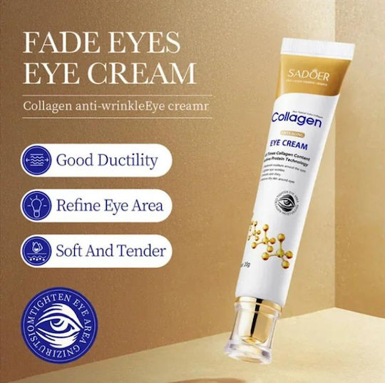 Sadoer Collagen Κρέμα Ματιών για Ενυδάτωση , Λάμψη , Μαύροι Κύκλοι & Σύσφιξη 20gr