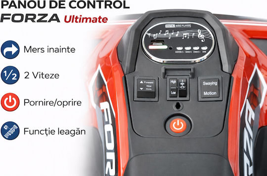 Motocicletă Cu 4 Roți Electrică Pentru Copii 12 Volți Gri Pentru 3+ Ani