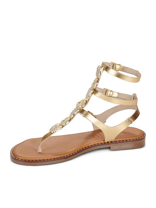 Women's Flat Sandals Gold