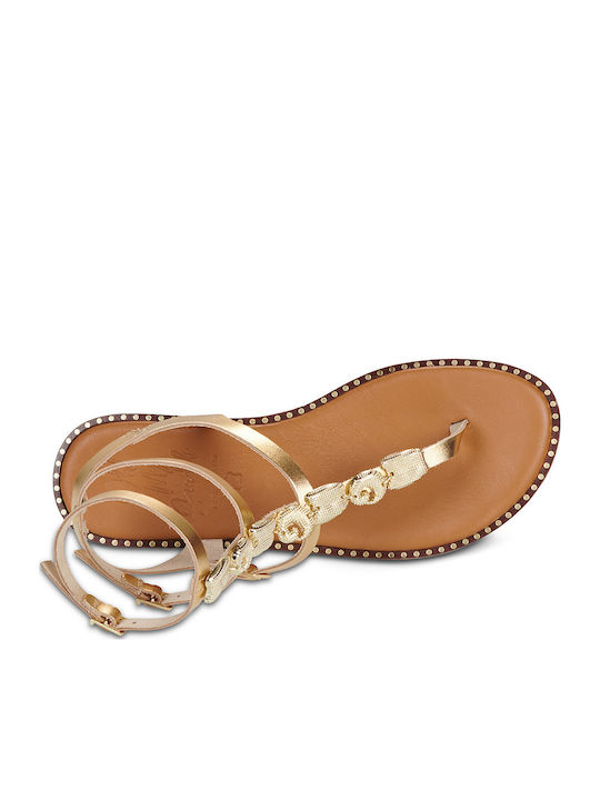 Women's Flat Sandals Gold