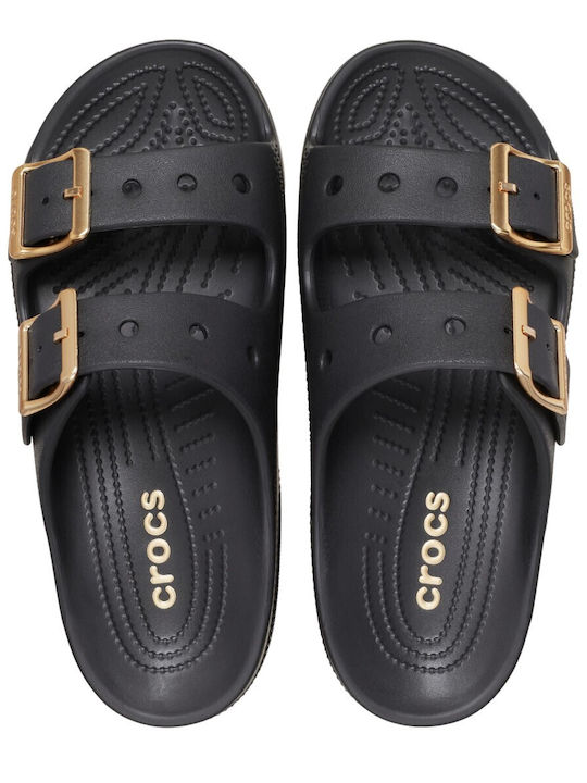 Buckle Flip Flops in Sandal Style in Black Colour