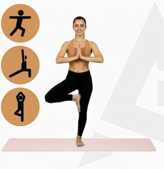 Στρώμα Γυμναστικής Yoga Ροζ (183x61x1cm)