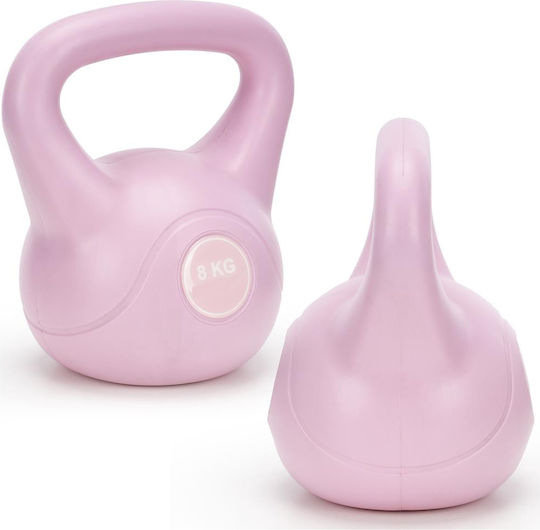 Kettlebell 8 Kg Bitum Durabil Acoperire Abs 23x24 Cm Roz