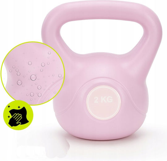 Kettlebell 2 Kg Bitumen Durable Abs Coating 16x19 Cm Pink