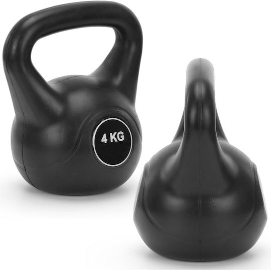 Kettlebell 4 Kg Cast Iron Durable Abs Coating 21x23 Cm Black