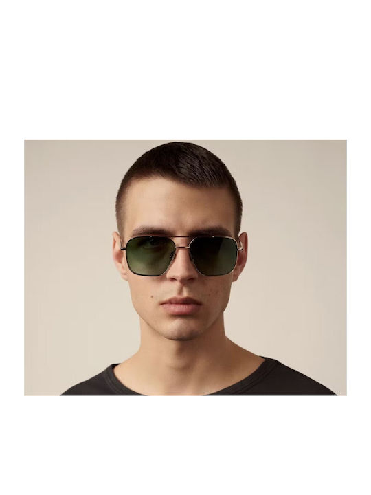Chimi Steel Aviator Unisex Sunglasses with Metallic Frame Green Polarized