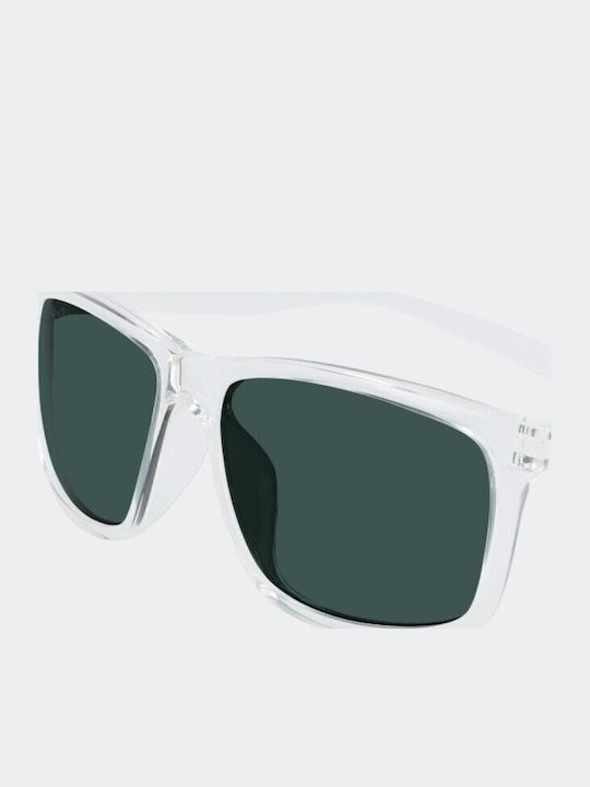 Nike Chaser Ascent Unisex Sunglasses with White Plastic Frame and Turquoise Lens DJ9918-900
