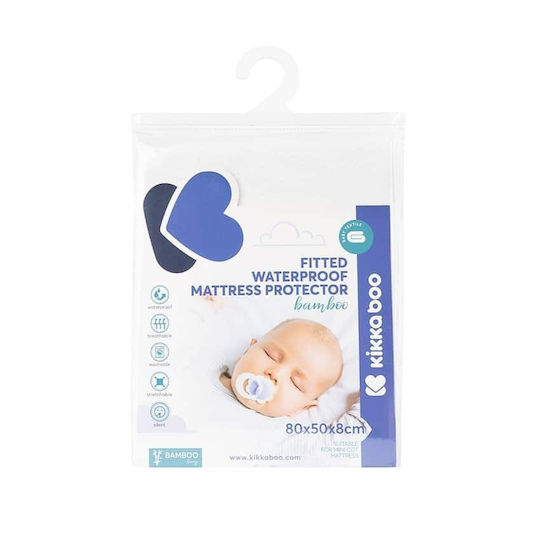 Kikka Boo Bamboo Waterproof Baby Cradle Mattress Protector Terry With Band 50x80x8cm