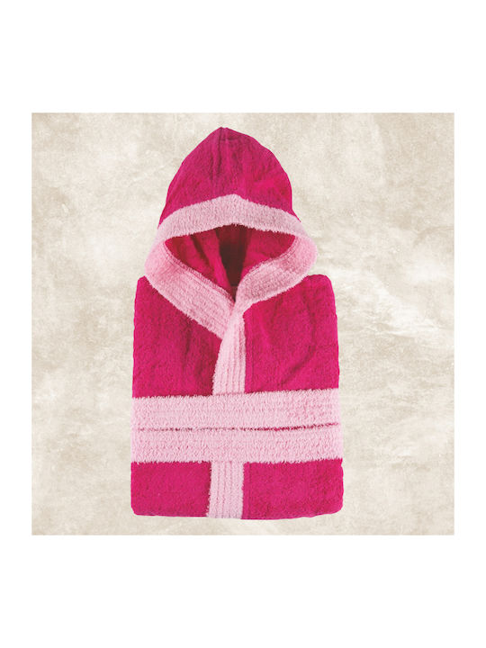 Flamingo Παιδικό Μπουρνούζι Fuchsia με Κουκούλα