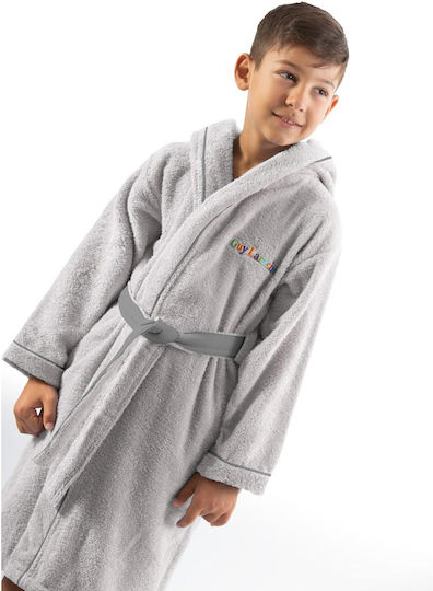 Guy Laroche Kids Hooded Bathrobe Kiddies Silver