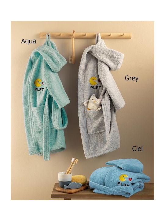 Palamaiki Παιδικό Μπουρνούζι Pac Grey mit Kapuze