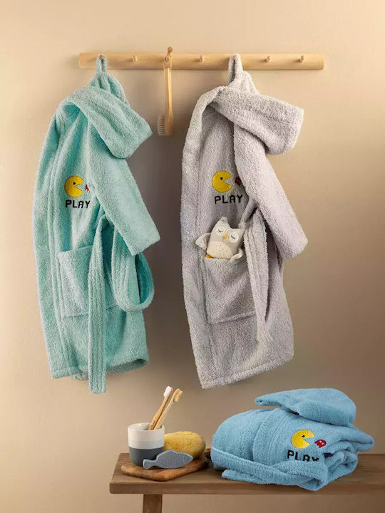 Palamaiki Παιδικό Μπουρνούζι Pac Grey mit Kapuze