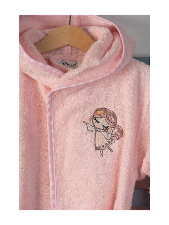 Dimcol Παιδικό Μπουρνούζι Little Angel Rosa mit Kapuze
