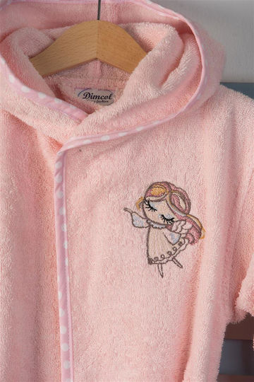 Dimcol Παιδικό Μπουρνούζι Little Angel Ροζ με Κουκούλα