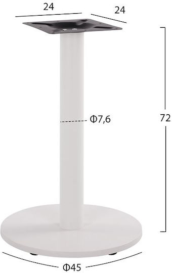 HomeMarkt Table Stand made of Metal with Regulator White 45x45x72cm