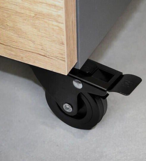 Emuca Furniture Wheel made of Plastic in Black Color 7.5x7.5cm 4pcs