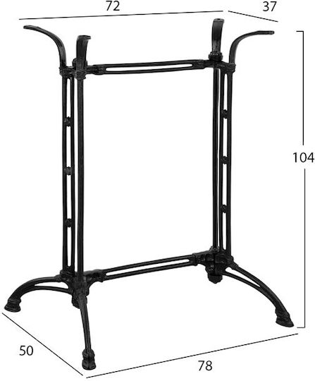 HomeMarkt Bar Table Base made of Cast Iron in Black Color 50x78x104cm