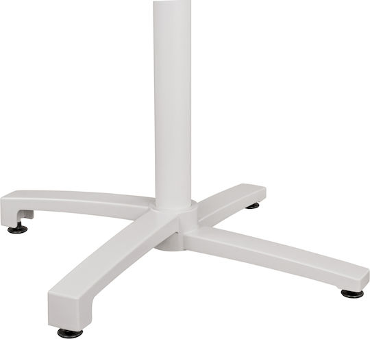 HomeMarkt Pliabilă Stand de masă din Metal cu Regulator în Culoare Alb 69x69x92cm