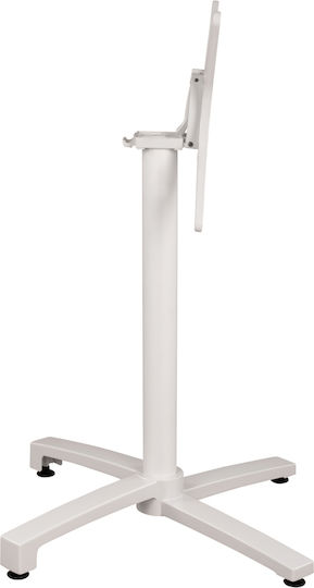 HomeMarkt Pliabilă Stand de masă din Metal cu Regulator în Culoare Alb 69x69x92cm