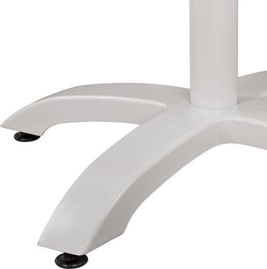 HomeMarkt Stand de masă din Aluminiu cu Regulator în Culoare Alb 66x66x73cm