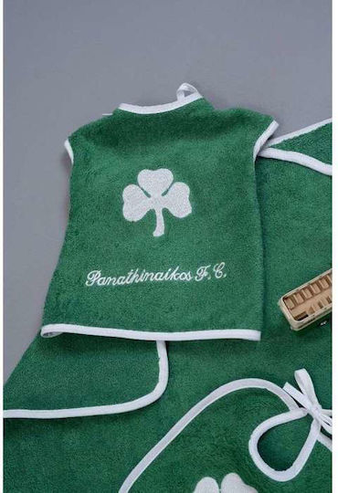 Palamaiki Βρεφικό Σετ Λουτρού με Κουκούλα Official Team Licensed Panathinaikos Πράσινο 75x75εκ.