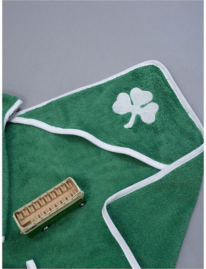 Palamaiki Βρεφικό Σετ Λουτρού με Κουκούλα Official Team Licensed Panathinaikos Πράσινο 75x75εκ.