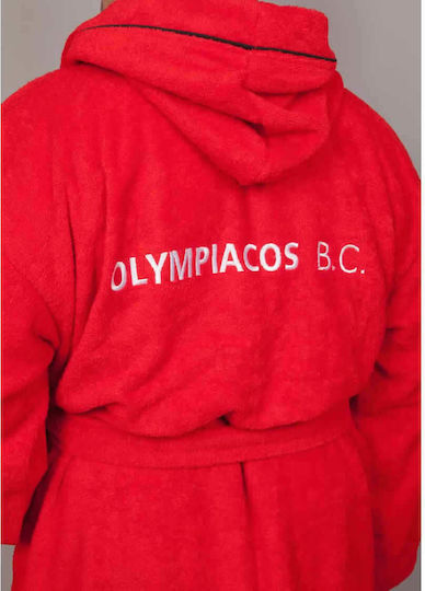 Palamaiki Βρεφικό Σετ Λουτρού με Κουκούλα Official Team Licenced Olympiacos Κόκκινο 75x75εκ.