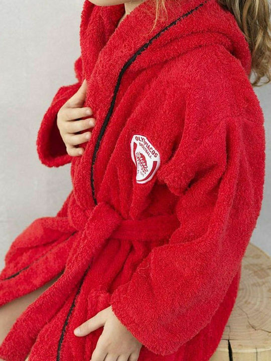 Palamaiki Baby Bathroom Set Hooded Official Team Licensed Olympiacos Red 75x75cm