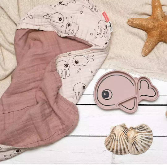 Done by Deer Baby Hooded Towel Sea Friends Pink 70x70cm