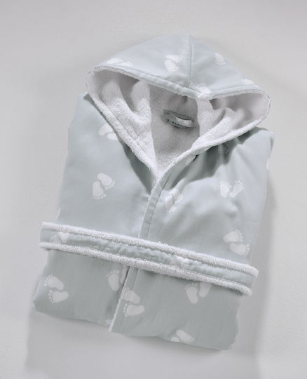 Down Town Home Kids Bathrobe 689 02 Green with Hooded